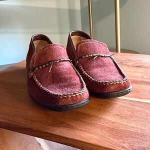 Bass Women's Suede Loafers - Burgundy